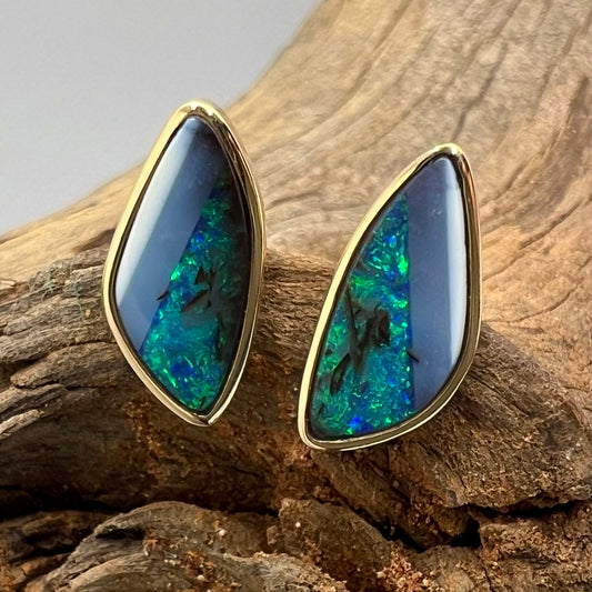 Paint It Blue 14K Gold Earrings