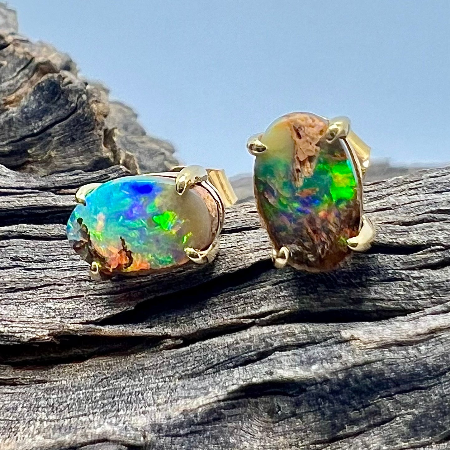 Aqua Waters 14K Gold Earrings