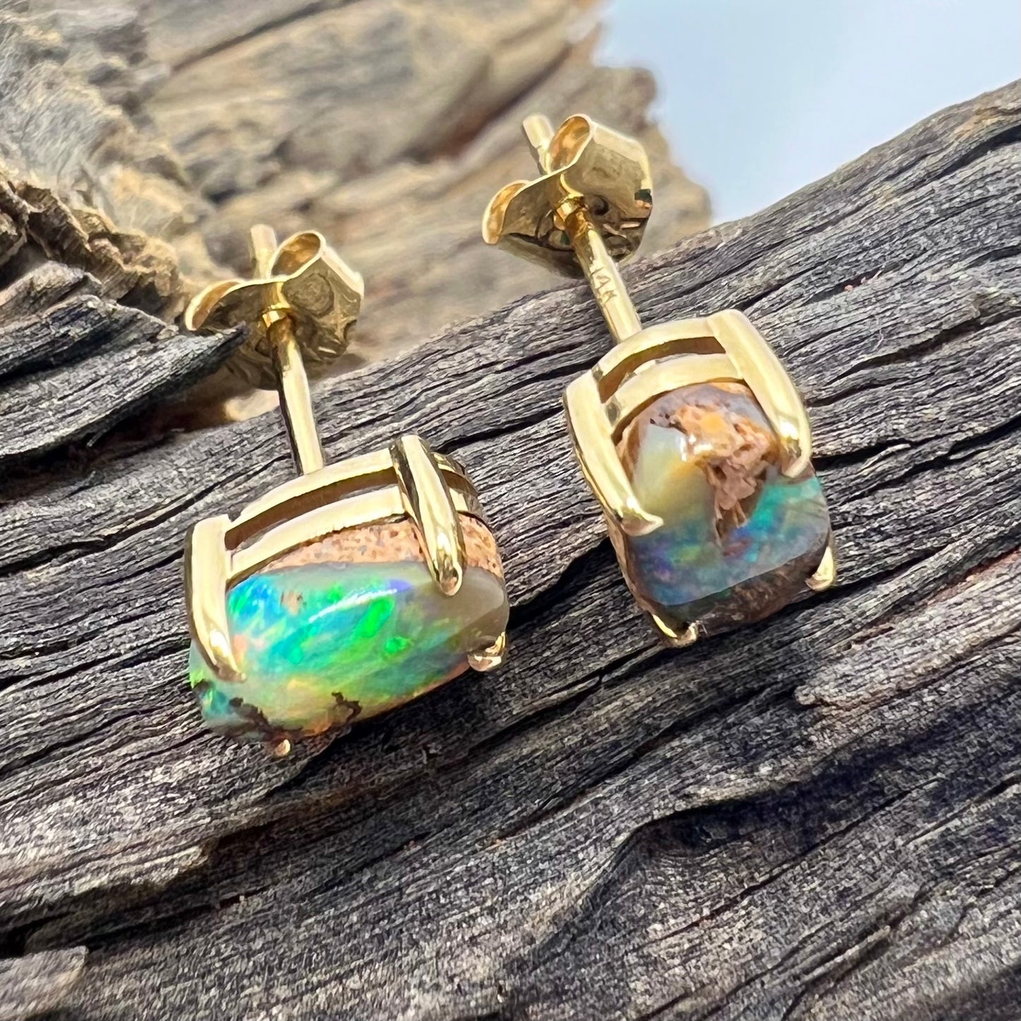 Aqua Waters 14K Gold Earrings