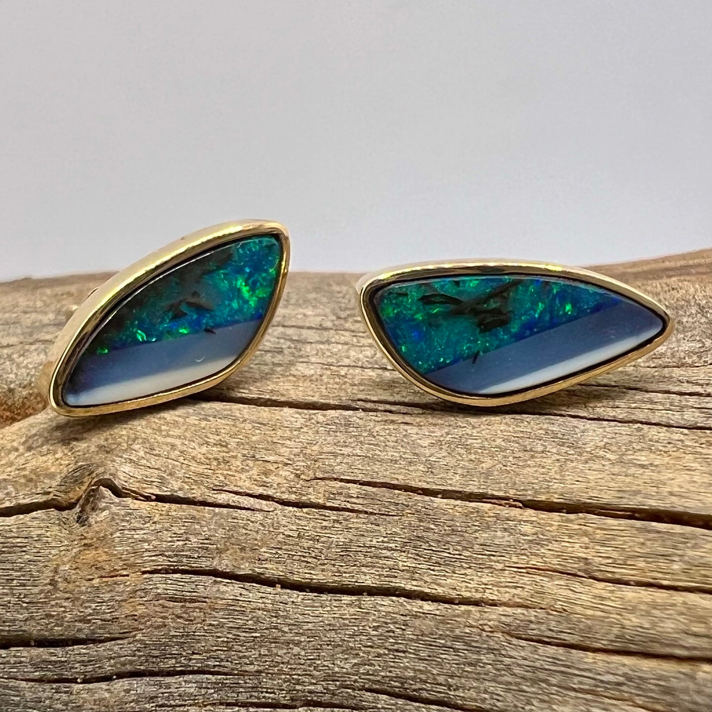 Paint It Blue 14K Gold Earrings