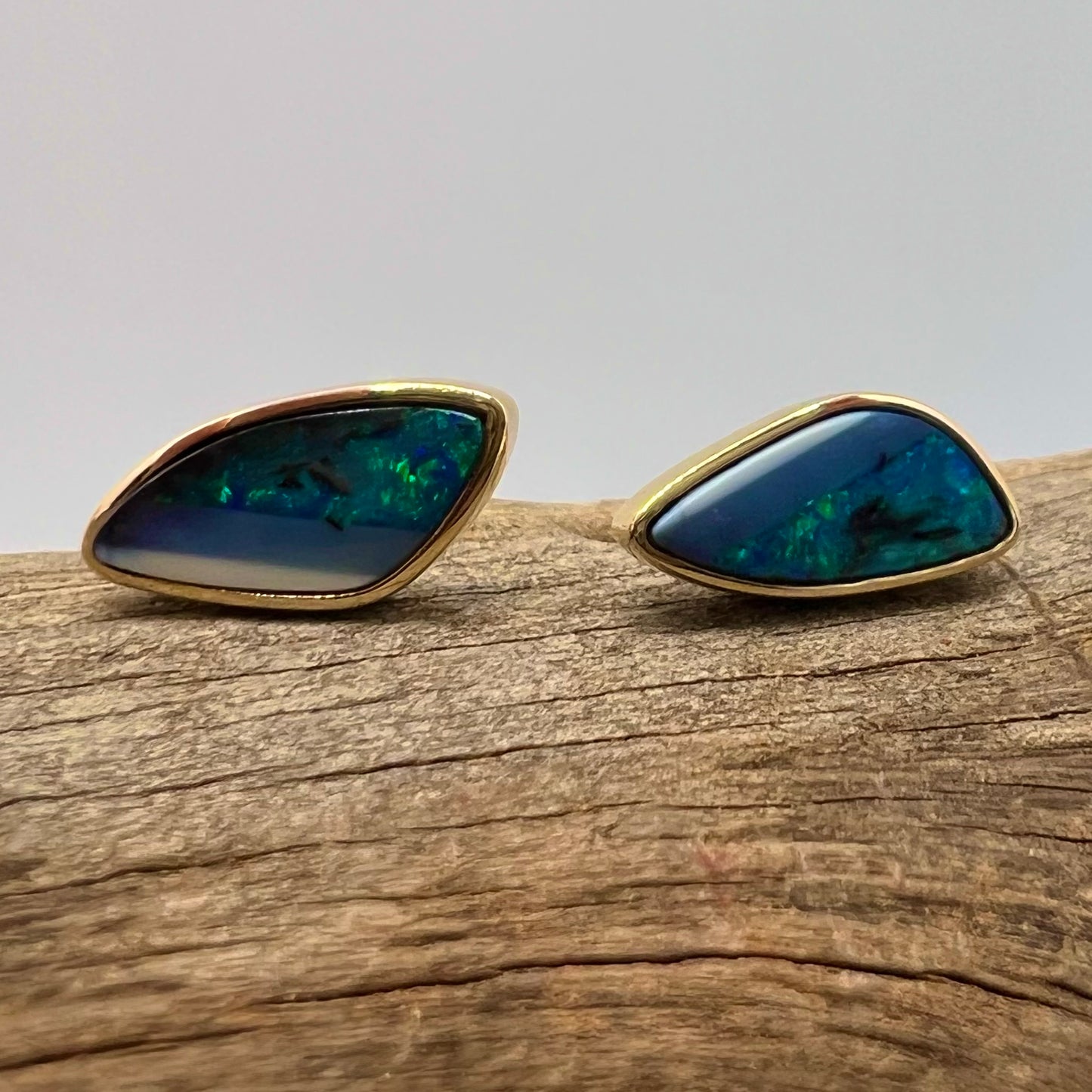 Paint It Blue 14K Gold Earrings