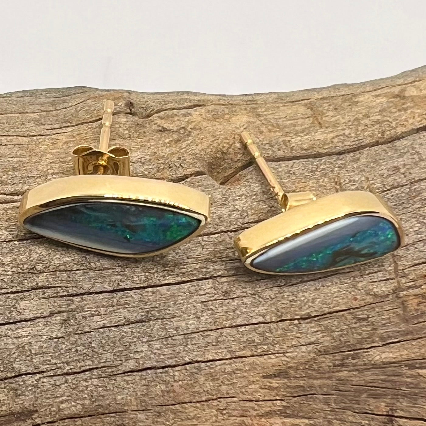 Paint It Blue 14K Gold Earrings